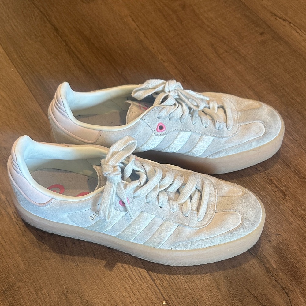 adidas Women's Light Pink Suede Sneakers